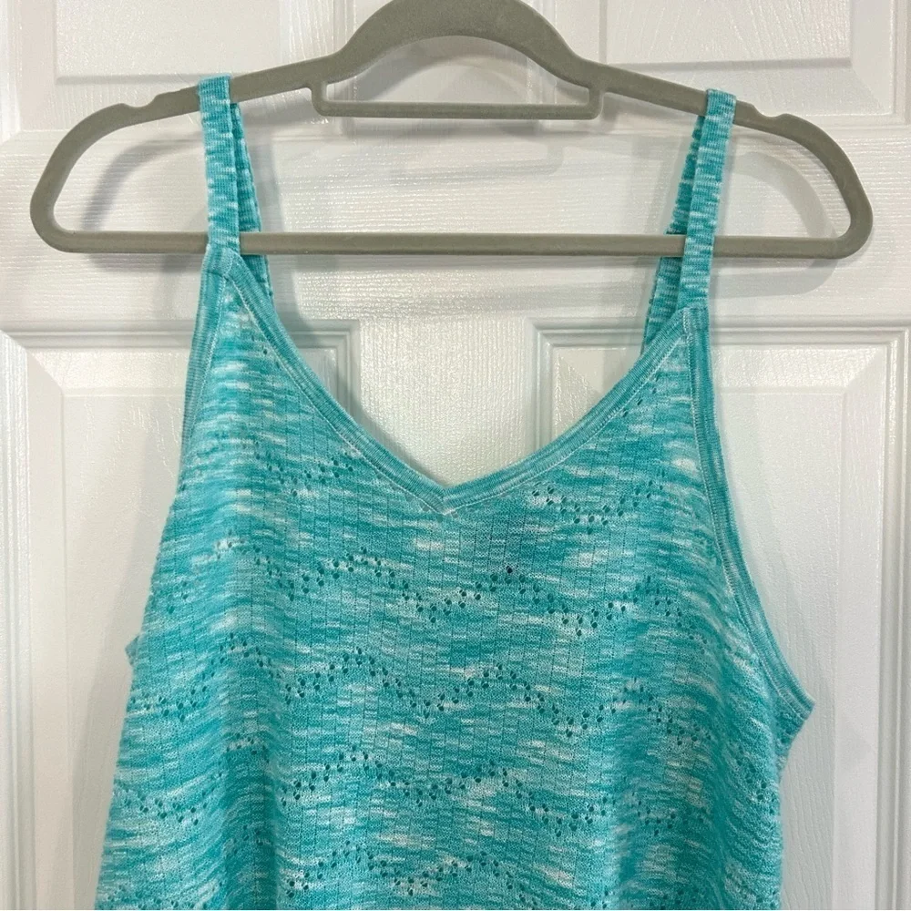 Torrid Women's Sweater Knit Swing Teal V-Neck Sleeveless Cami Tank Top Size 0 - Picture 4 of 10